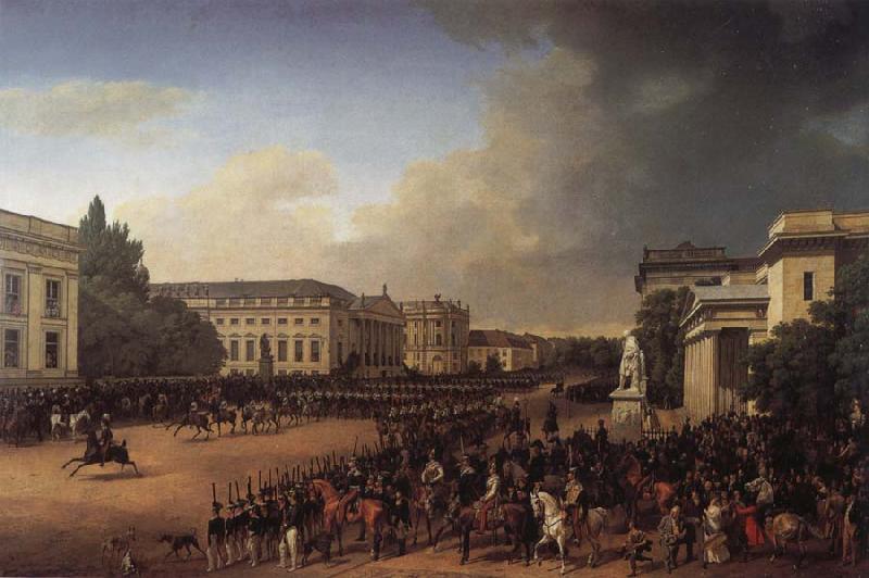 Franz Kruger Parade on Opernplatz in 1822 Sweden oil painting art